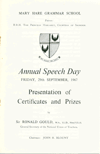 Speech Day Programme 1967