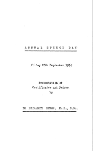 Speech Day Programme 1974