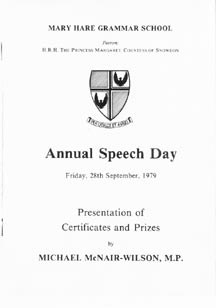 Speech Day Programme 1979