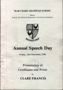 Speech Day Programme 1980