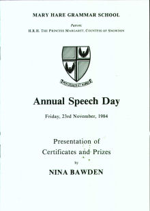 Speech Day Programme 1984