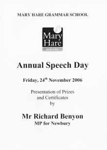 Speech Day Programme 2006